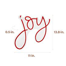 Fraser Hill Farm 13.8-in. Neon Red Joy Sign with LED Light Bands