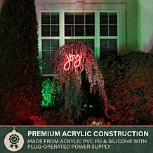 Fraser Hill Farm 13.8-in. Neon Red Joy Sign with LED Light Bands