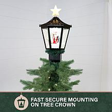 Fraser Hill Farm 16.5-in. Snowy Lantern Tree Topper with Santa Clau...