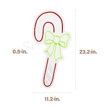 Fraser Hill Farm 23.2-in. Neon LED Candy Cane with Multicolor Light...