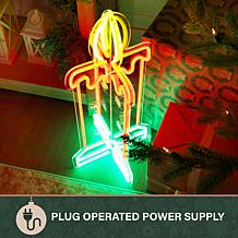 Fraser Hill Farm 23.6-in. 3D Neon LED Candle with Multicolor Light ...