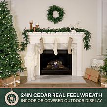 Fraser Hill Farm 24-in. Real Feel Cedar Pre-Lit Artificial Christma...