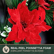 Fraser Hill Farm 24-in. Real Feel Foam Poinsettia Wreath