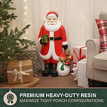 Fraser Hill Farm 3-Ft. Flat Back Santa Claus with Gifts, White LED ...