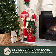 Fraser Hill Farm 3-Ft. Standing Musical Santa Claus Statue with Nor...