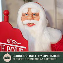 Fraser Hill Farm 3-Ft. Standing Musical Santa Claus Statue with Nor...
