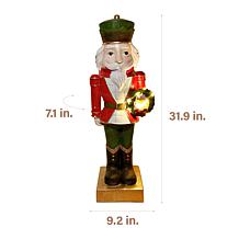 Fraser Hill Farm 31.9-in. Resin Nutcracker Statue with Wreath, Whit...