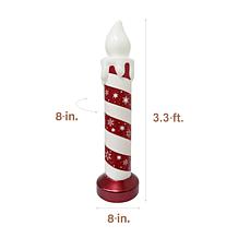 Fraser Hill Farm 3.3-Ft. Light Up Christmas Candle Blow Mold with S...