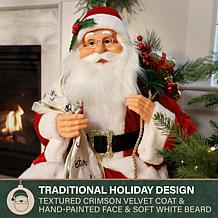 Fraser Hill Farm 35-in. Animated Musical Sitting Santa Claus with G...