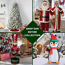 Fraser Hill Farm 4-Ft. Tall Pre-Lit Inflatable Santa in Sleigh