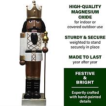Fraser Hill Farm 48"African American Nutcracker Holding Staff Figurine