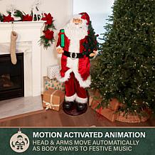 Fraser Hill Farm 4.9-Ft. Traditional Animated Musical Dancing Santa...