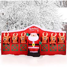 Fraser Hill Farm 4Ft. Tall Pre-Lit Inflatable Santa in Reindeer Stable