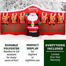 Fraser Hill Farm 4Ft. Tall Pre-Lit Inflatable Santa in Reindeer Stable