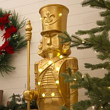 Fraser Hill Farm 5.1-Ft. Resin Gold Nutcracker Statue with Scepter,...