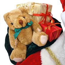 Fraser Hill Farm 58-In. African American Santa W/ Sack and Teddy Bear