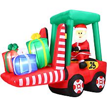 Fraser Hill Farm 6 ft. Pre-Lit Inflatable Santa in Fork Lift