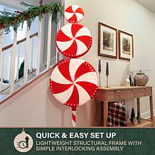 Fraser Hill Farm 6-Ft. Stacked Candy Musical Floor Lamp with 180 LE...