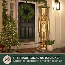 Fraser Hill Farm 6-Ft. Traditional Nutcracker with Open Lid Hat in ...