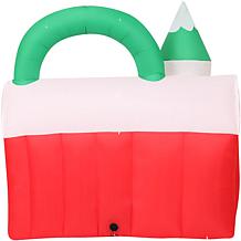 Fraser Hill Farm 6 Ft. Wide Pre-Lit Inflatable Santa's Workshop