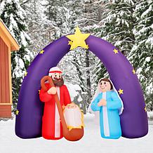 Fraser Hill Farm 7 Ft. Pre-Lit Inflatable Nativity Scene