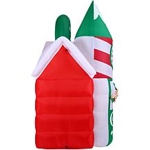 Fraser Hill Farm 7-Ft. Pre-Lit Inflatable Santa's Workshop