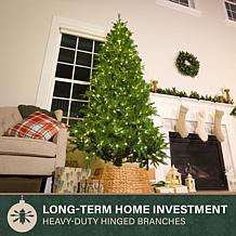 Fraser Hill Farm 7.5-Ft. Evergreen Estate Slim Pre-Lit Artificial C...