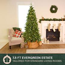 Fraser Hill Farm 7.5-Ft. Evergreen Estate Slim Pre-Lit Artificial C...