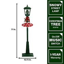 Fraser Hill Farm Let It Snow 71" Street Lamp w/ Tree & Signs Décor