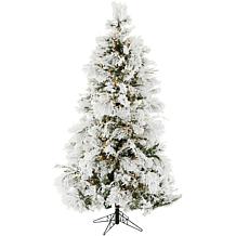 Fraser Hill Farms 10' Flocked Snowy Pine Tree - Multicolor