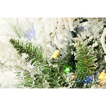 Fraser Hill Farms 10' Flocked Snowy Pine Tree - Multicolor