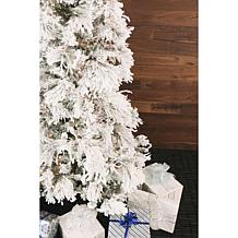 Fraser Hill Farms 6-1/2' Flocked Snowy Pine Tree - Clear