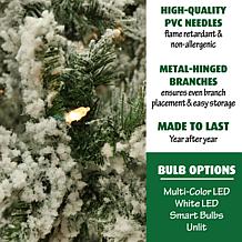 Fraser Hill Farms 9' Flocked Mountain Pine Tree - Smart Lights