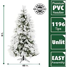 Fraser Hill Farms 9' Flocked Snowy Pine Tree