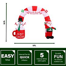 Fraser Hill Farms 9 Ft. Wide Pre-Lit Inflatable Candy Cane Arch
