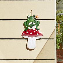 Frog and Mushroom Garden Stake and Wall Decor