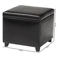 Full Leather Small Storage Cube Ottoman