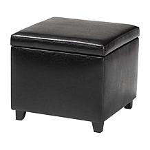 Full Leather Small Storage Cube Ottoman