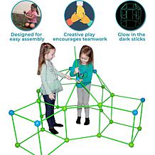 Funphix 154Pc Supersized GlowinDark Fort Building Set Blue/Green Balls