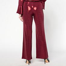 G by Giuliana 24K Shine Knit Pull-On Wide Leg Pant