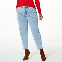 G by Giuliana Acid Wash Denim Tapered-Leg Ankle Jean