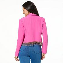 G by Giuliana Black Label Blazer with Rhinestone Trim