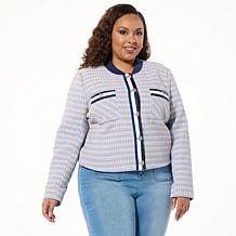 G by Giuliana Black Label Bouclé Bomber Jacket