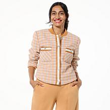 G by Giuliana Black Label Bouclé Bomber Jacket