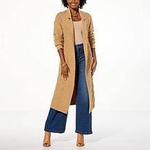 G by Giuliana Black Label Cable Knit Belted Cardigan