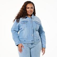 G by Giuliana Black Label Denim Rhinestone Jacket