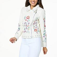 G by Giuliana Black Label Faux Leather Moto Jacket