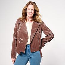 G by Giuliana Black Label Faux Leather Moto Jacket