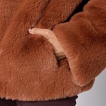 G by Giuliana Black Label Knit Faux Fur Jacket