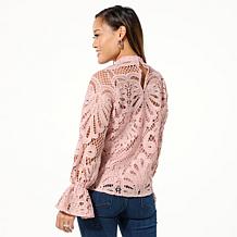 G by Giuliana Black Label Lace Blouse with Cami